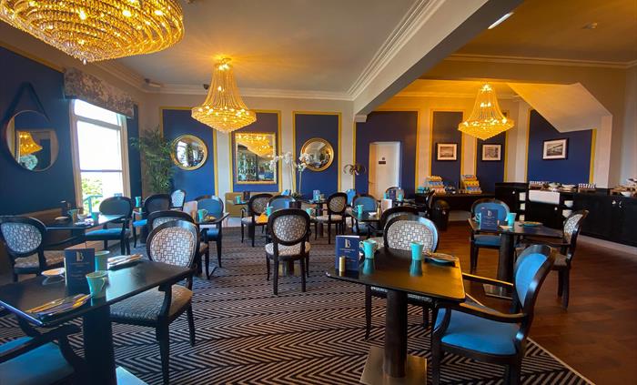 Breakfast room at the Llandudno Bay Hotel.